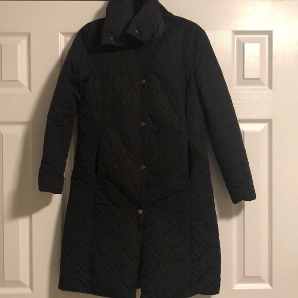 Kenneth Cole Black Puffer Long Coat - No Hood - Picture 1 of 7